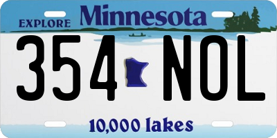 MN license plate 354NOL