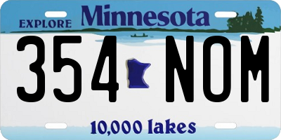 MN license plate 354NOM