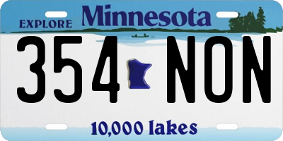 MN license plate 354NON