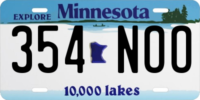 MN license plate 354NOO