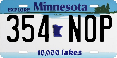 MN license plate 354NOP
