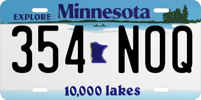 MN license plate 354NOQ