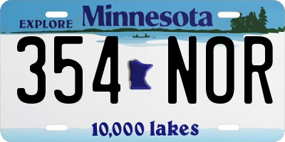 MN license plate 354NOR
