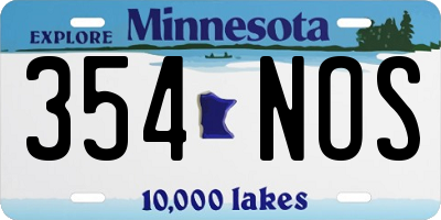 MN license plate 354NOS