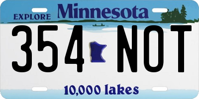 MN license plate 354NOT
