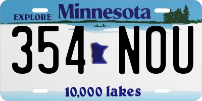 MN license plate 354NOU