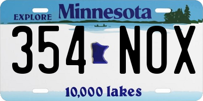 MN license plate 354NOX