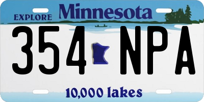 MN license plate 354NPA