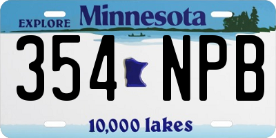 MN license plate 354NPB
