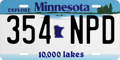 MN license plate 354NPD