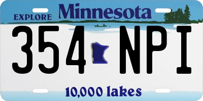 MN license plate 354NPI