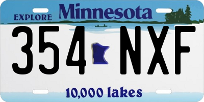 MN license plate 354NXF