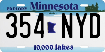 MN license plate 354NYD