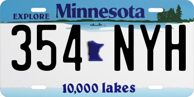 MN license plate 354NYH