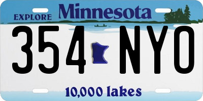 MN license plate 354NYO