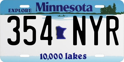 MN license plate 354NYR