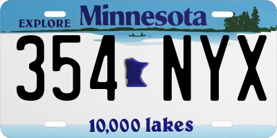 MN license plate 354NYX