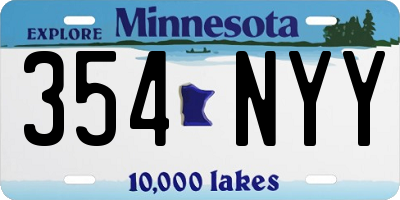 MN license plate 354NYY