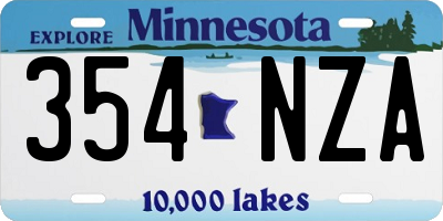 MN license plate 354NZA