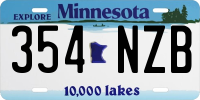 MN license plate 354NZB
