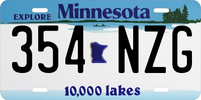 MN license plate 354NZG
