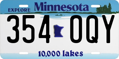 MN license plate 354OQY
