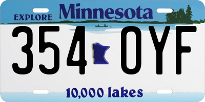 MN license plate 354OYF