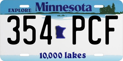 MN license plate 354PCF