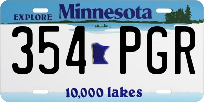 MN license plate 354PGR