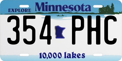 MN license plate 354PHC