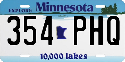 MN license plate 354PHQ