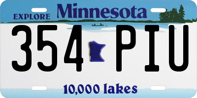 MN license plate 354PIU