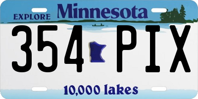 MN license plate 354PIX