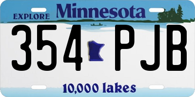 MN license plate 354PJB