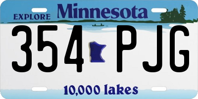 MN license plate 354PJG