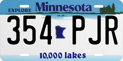 MN license plate 354PJR