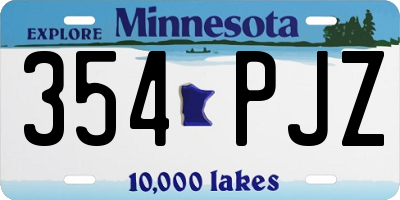 MN license plate 354PJZ