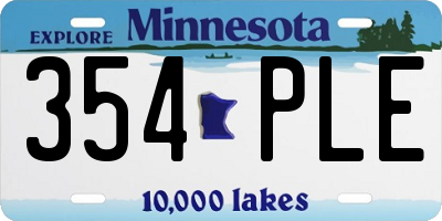 MN license plate 354PLE