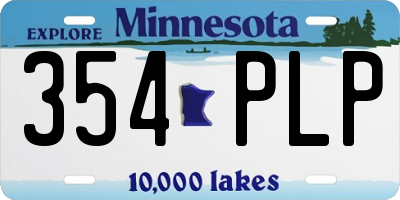 MN license plate 354PLP