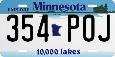 MN license plate 354POJ