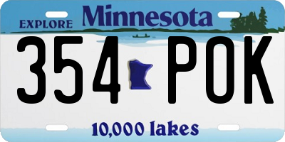 MN license plate 354POK