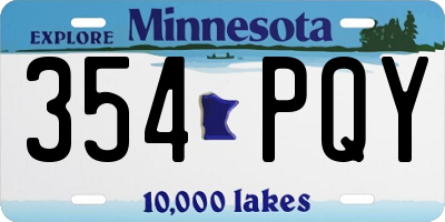 MN license plate 354PQY