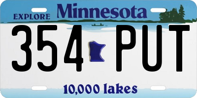 MN license plate 354PUT