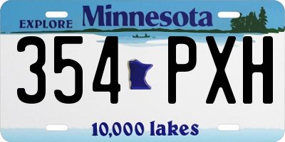 MN license plate 354PXH