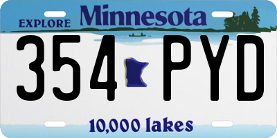 MN license plate 354PYD