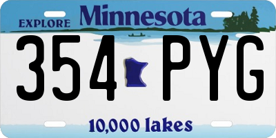 MN license plate 354PYG