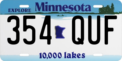 MN license plate 354QUF