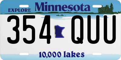 MN license plate 354QUU