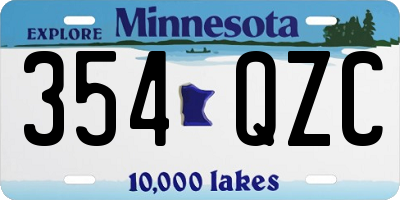MN license plate 354QZC