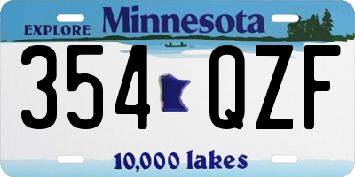 MN license plate 354QZF